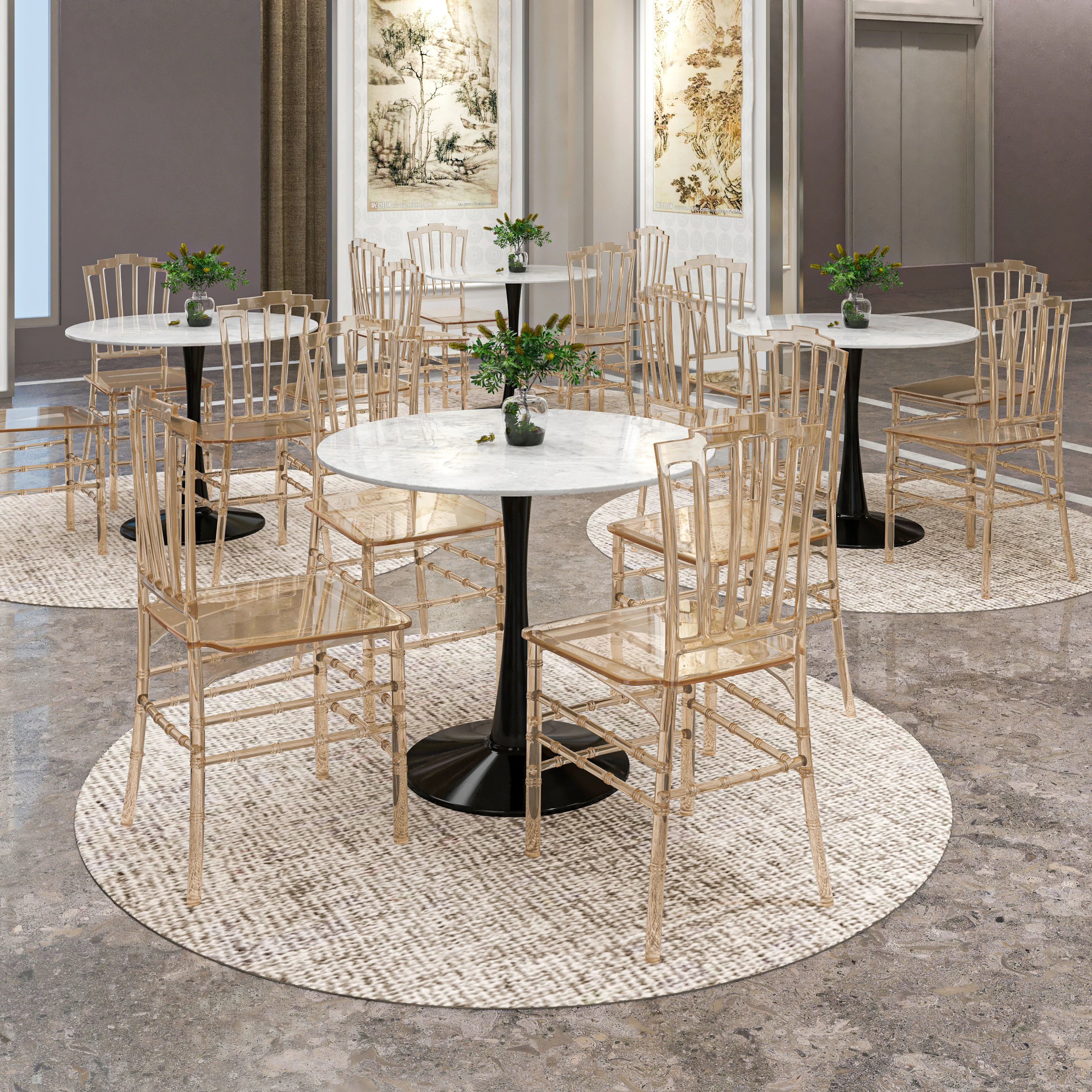 Synth Series Modern Dining Chair in Amber