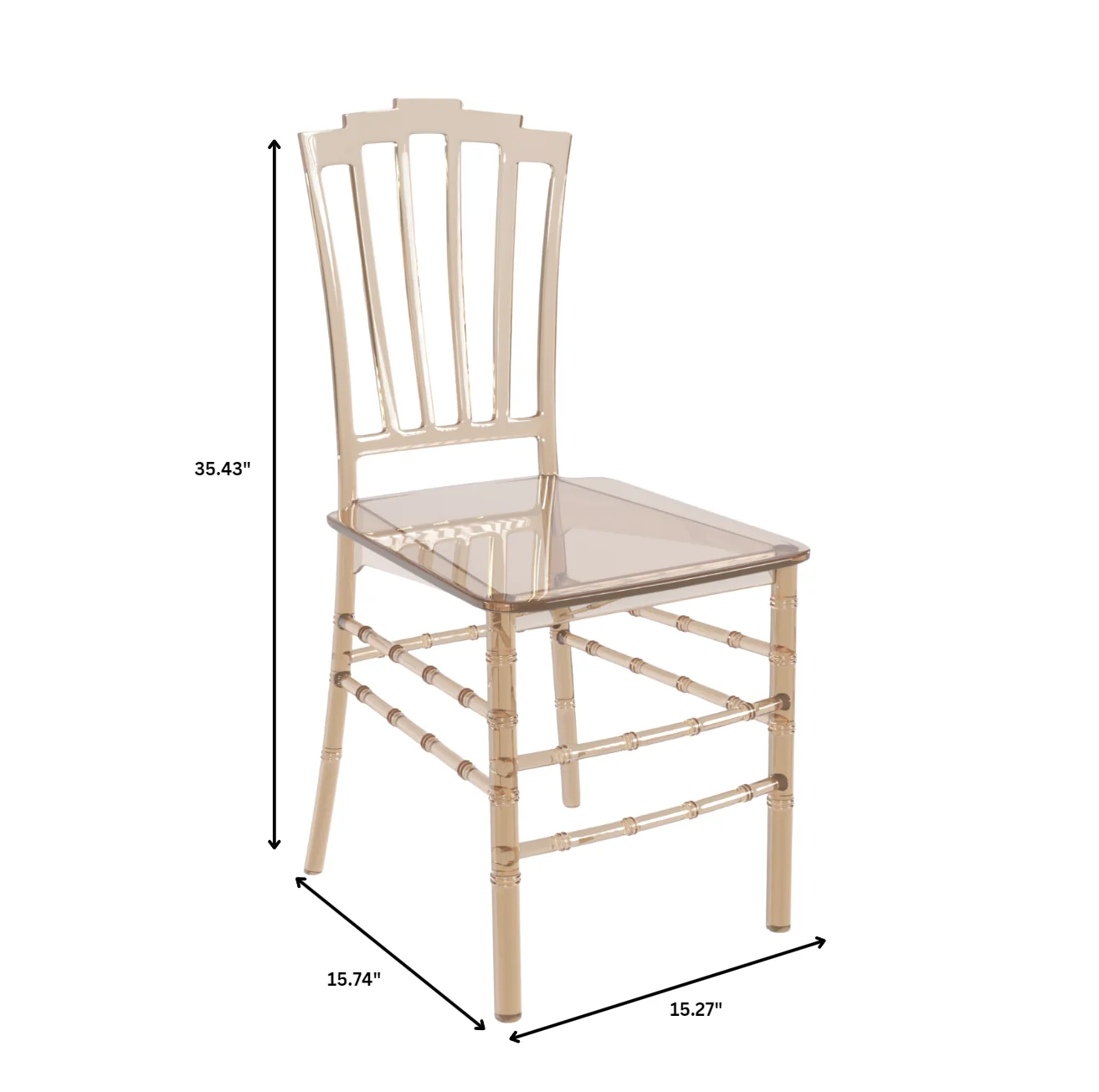 Synth Series Modern Dining Chair in Amber Set of 2