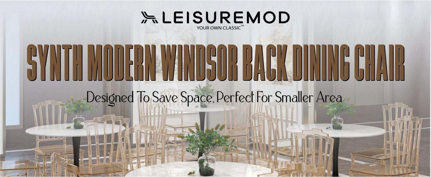 Synth Series Modern Dining Chair in Amber Set of 2