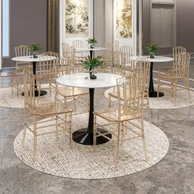 Synth Series Modern Dining Chair in Amber Set of 4