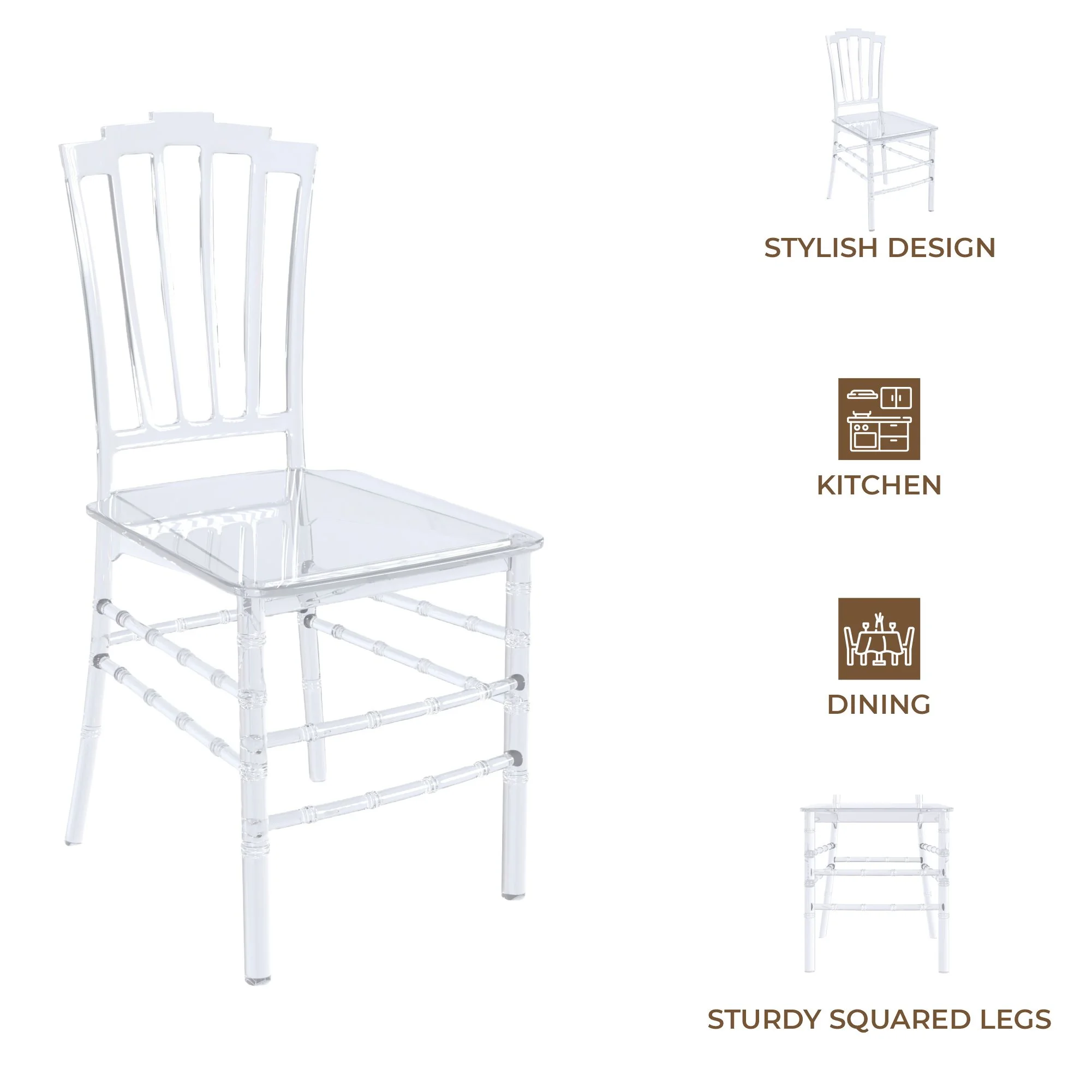 Synth Series Modern Dining Chair in Clear