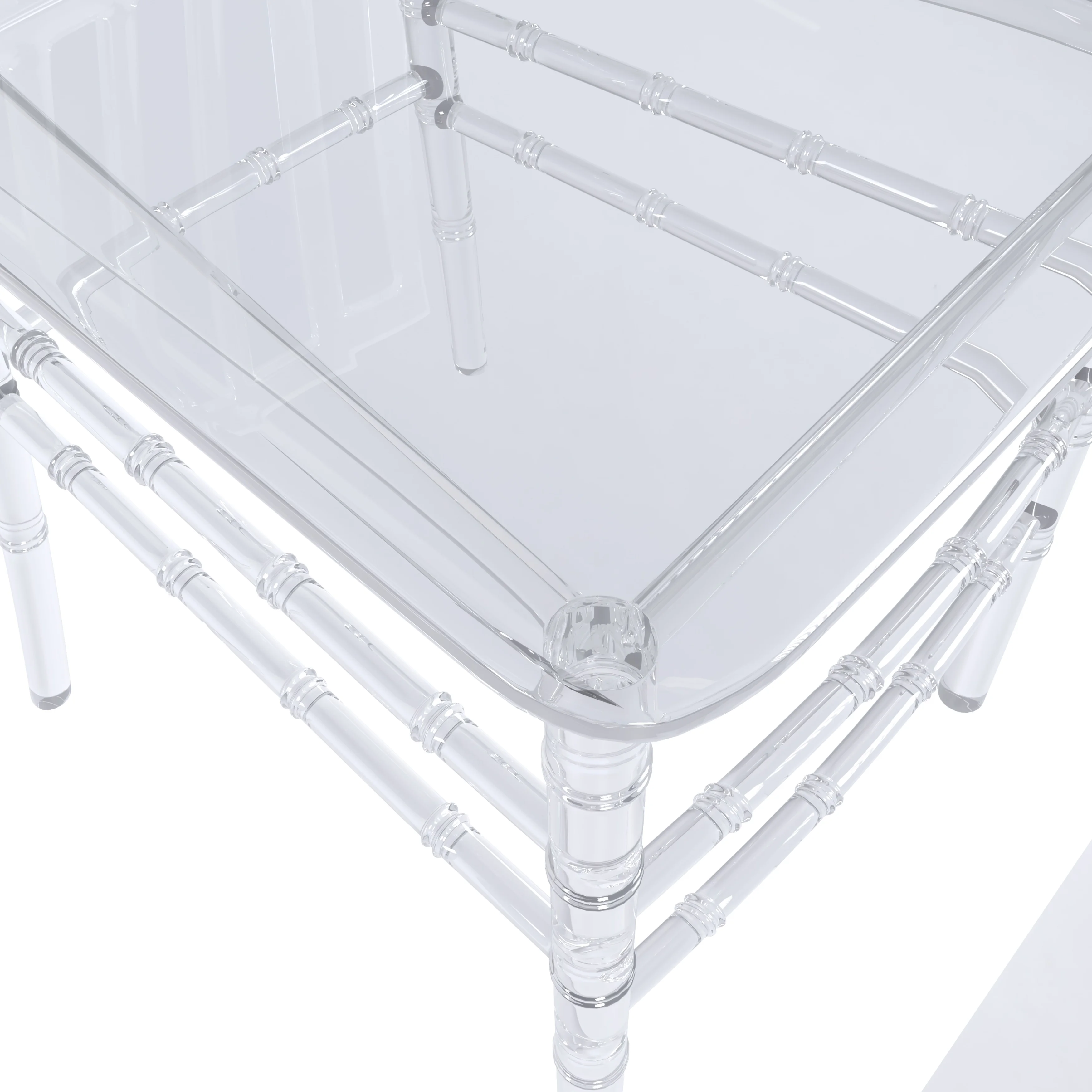 Synth Series Modern Dining Chair in Clear Set of 2