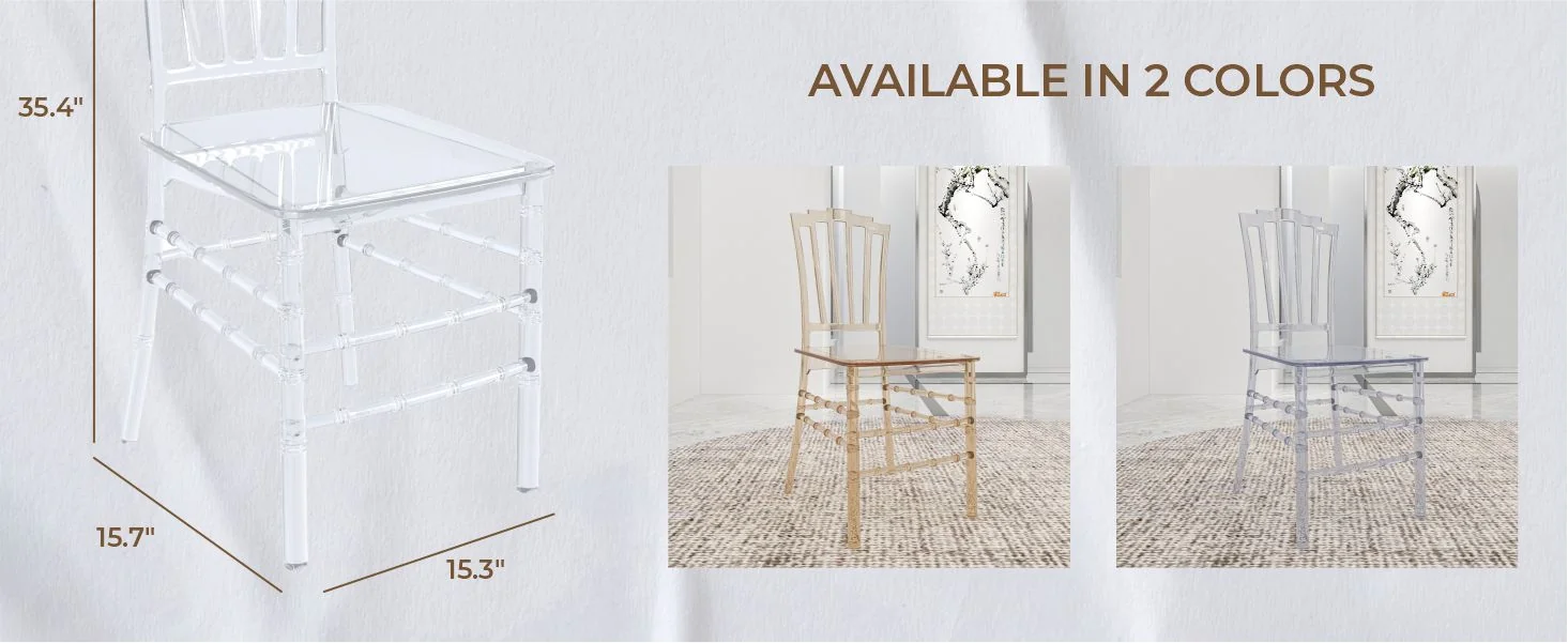 Synth Series Modern Dining Chair in Clear Set of 4