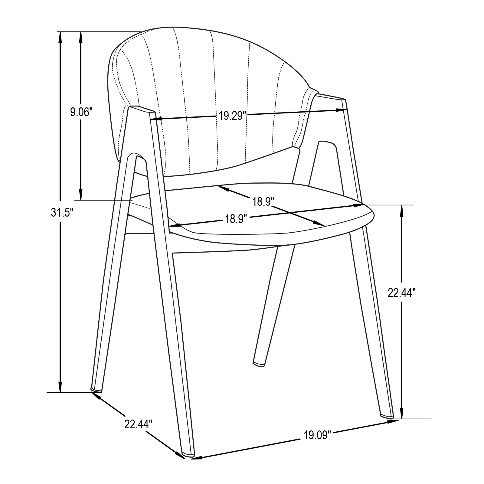 Savor Collection Modern Dining Chairin Grey