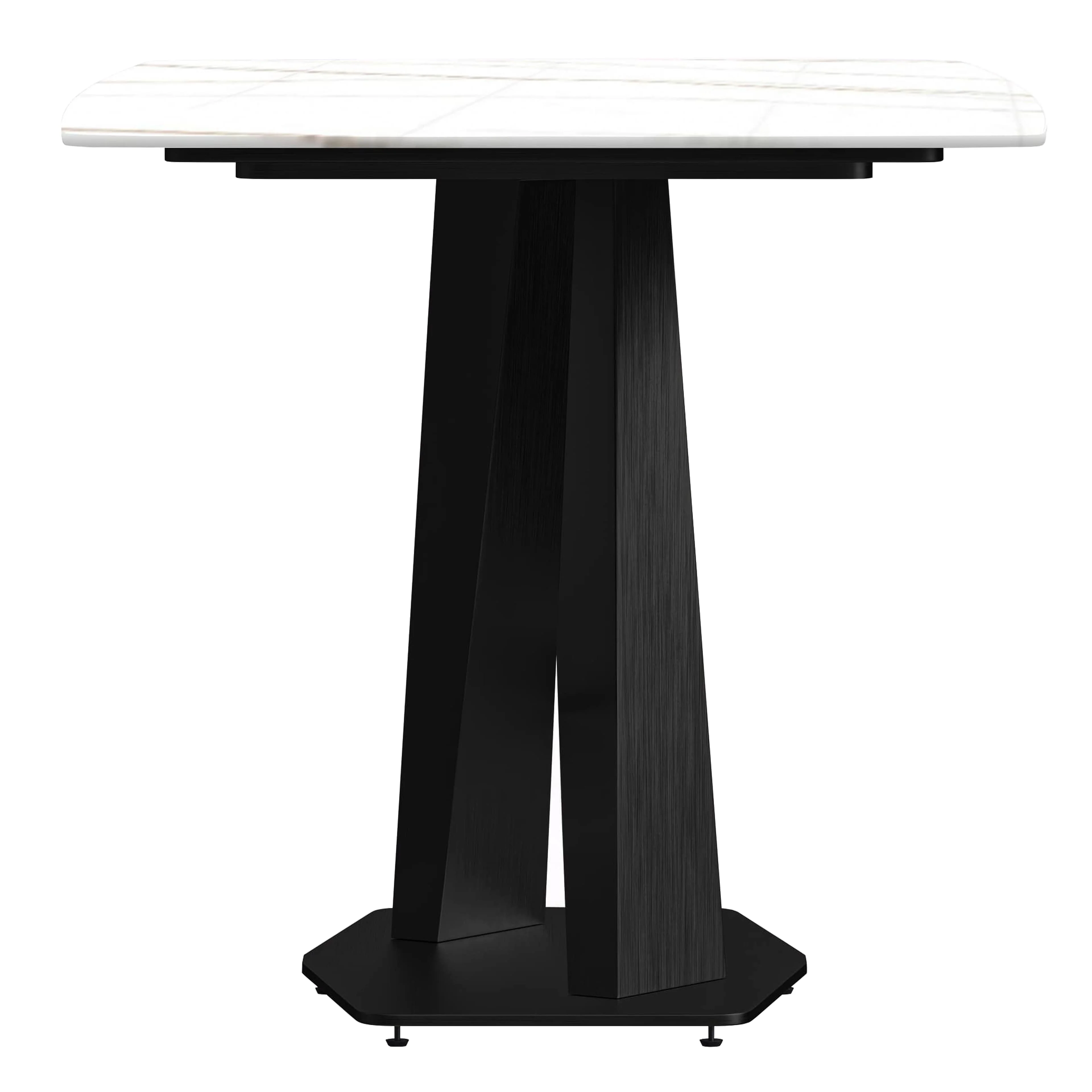 7-Piece Dining Set with Rectangular Sintered Stone Dining Table and 6 Upholstered Dining Chairs