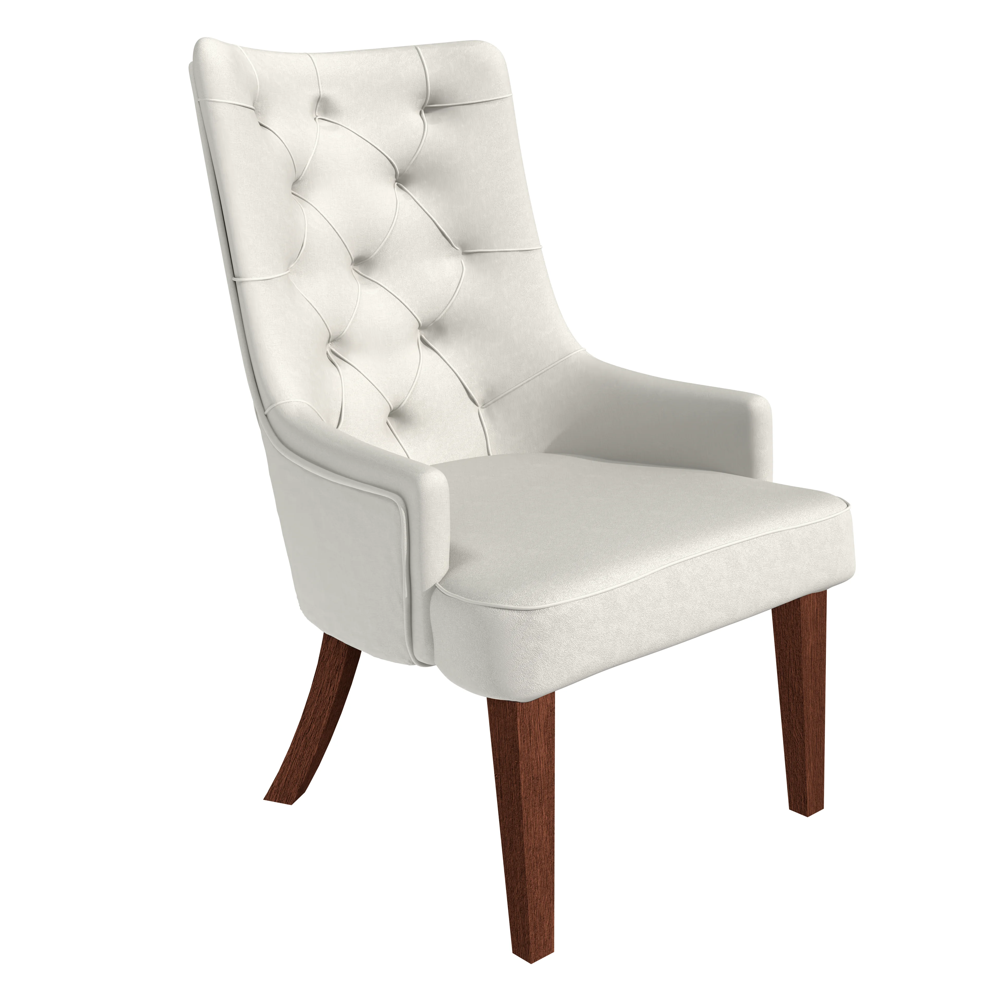 Spruce Collection Modern Wooden Dining Chair in Beige Velvet