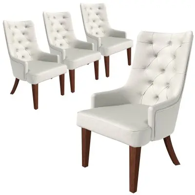 Spruce Collection Modern Wooden Dining Chair in Beige Velvet
