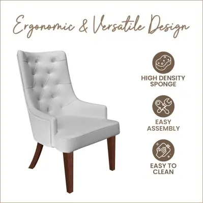 Spruce Collection Modern Wooden Dining Chair in Light Grey