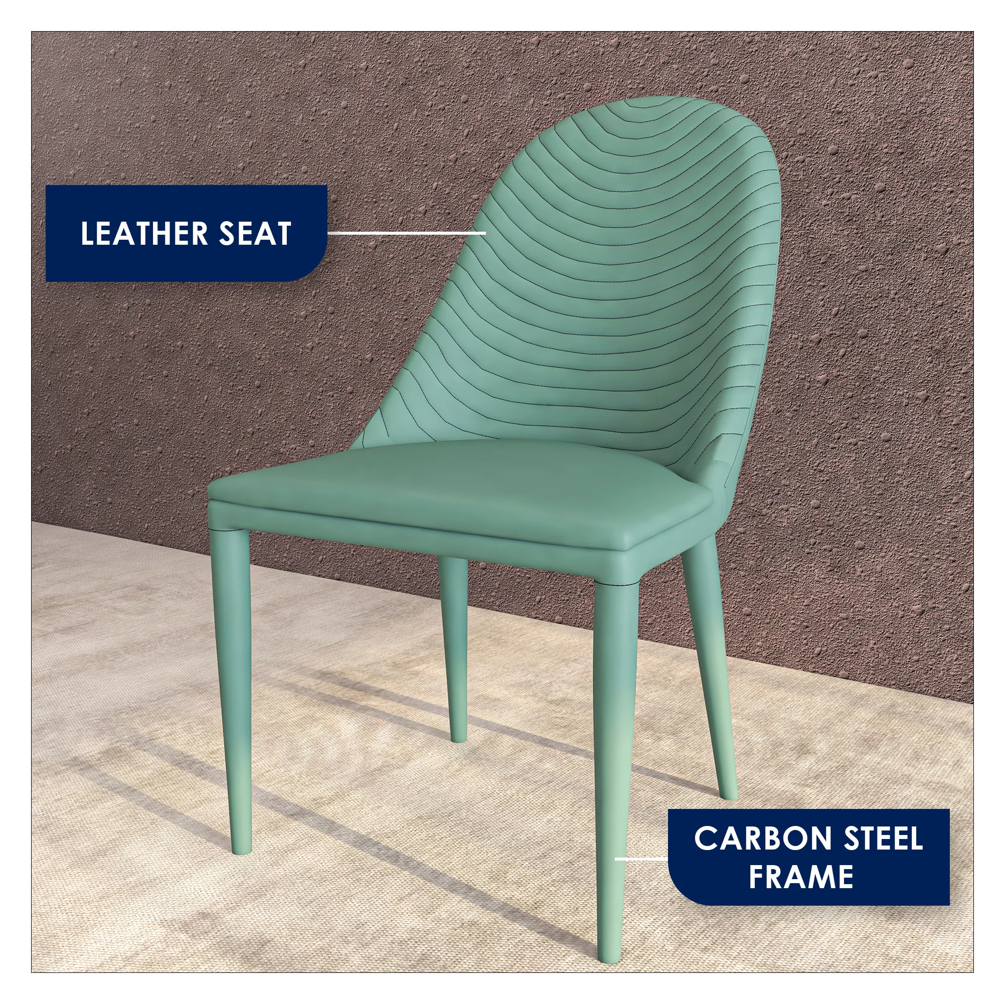 Seville Collection Modern Dining Chair in Green