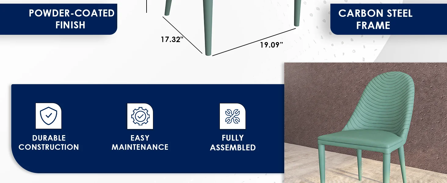 Seville Collection Modern Dining Chair in Green