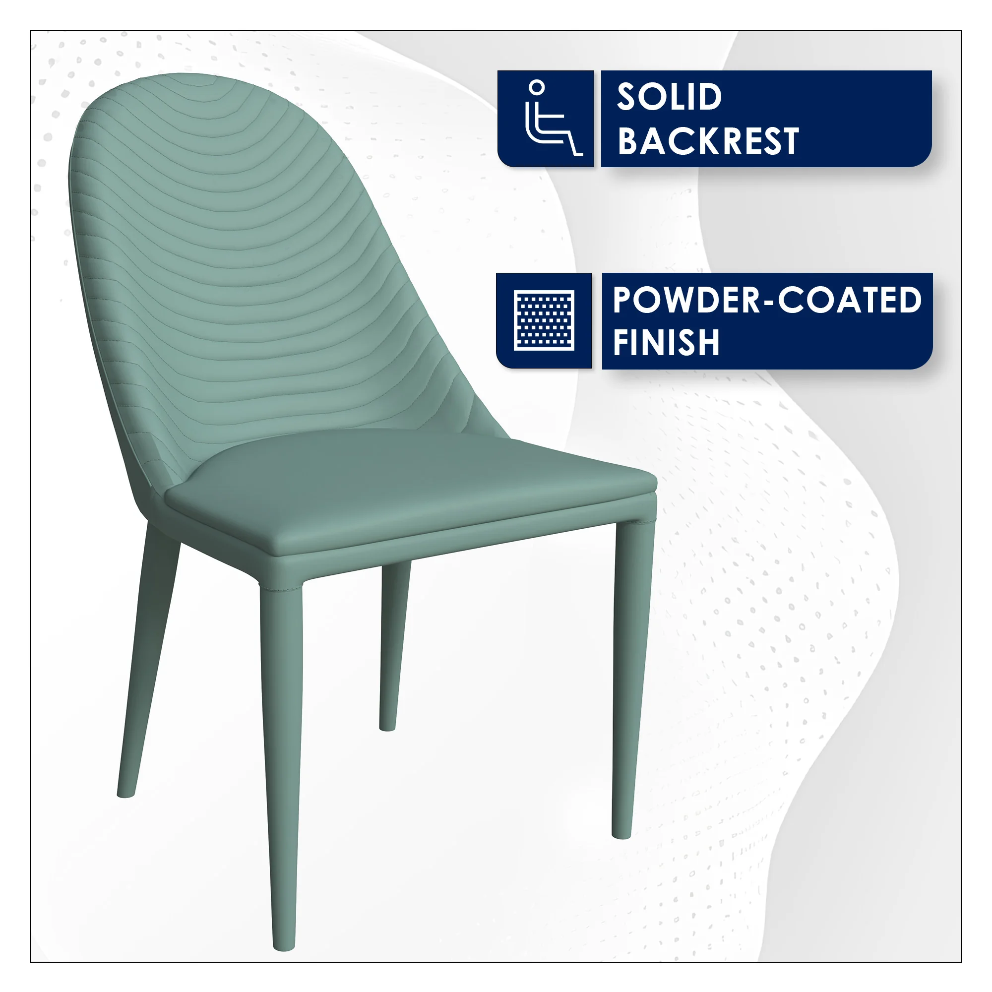 Seville Collection Modern Dining Chair in Green - Set of 2