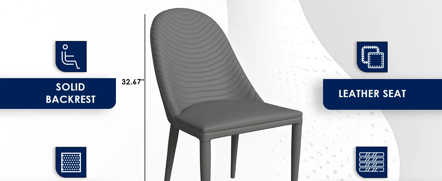 Seville Collection Modern Dining Chair in Grey