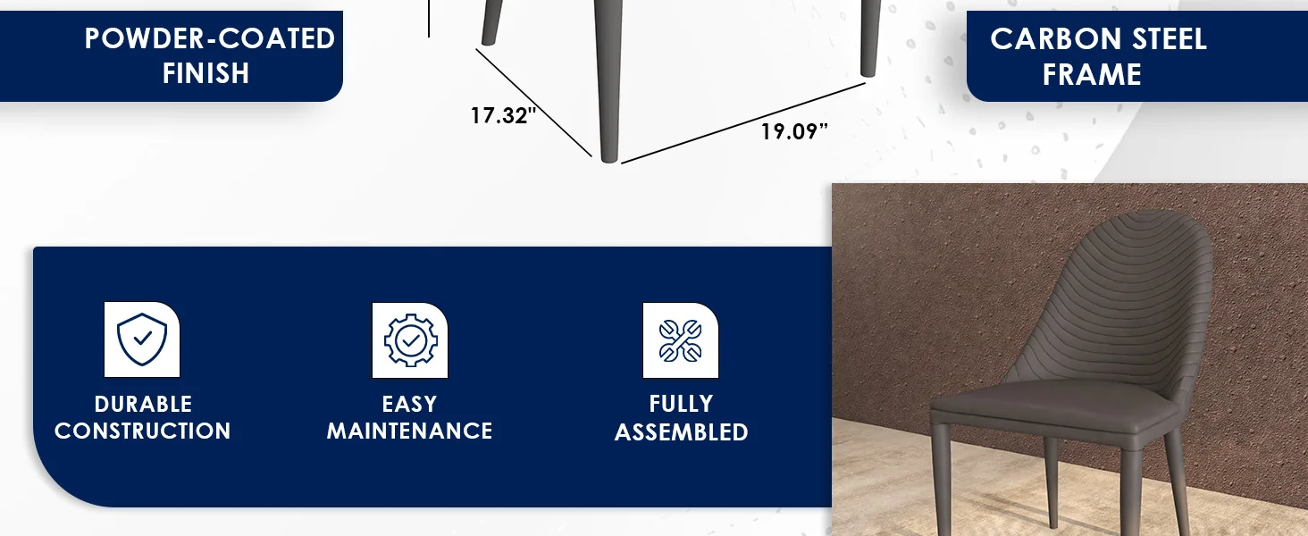 Seville Collection Modern Dining Chair in Grey