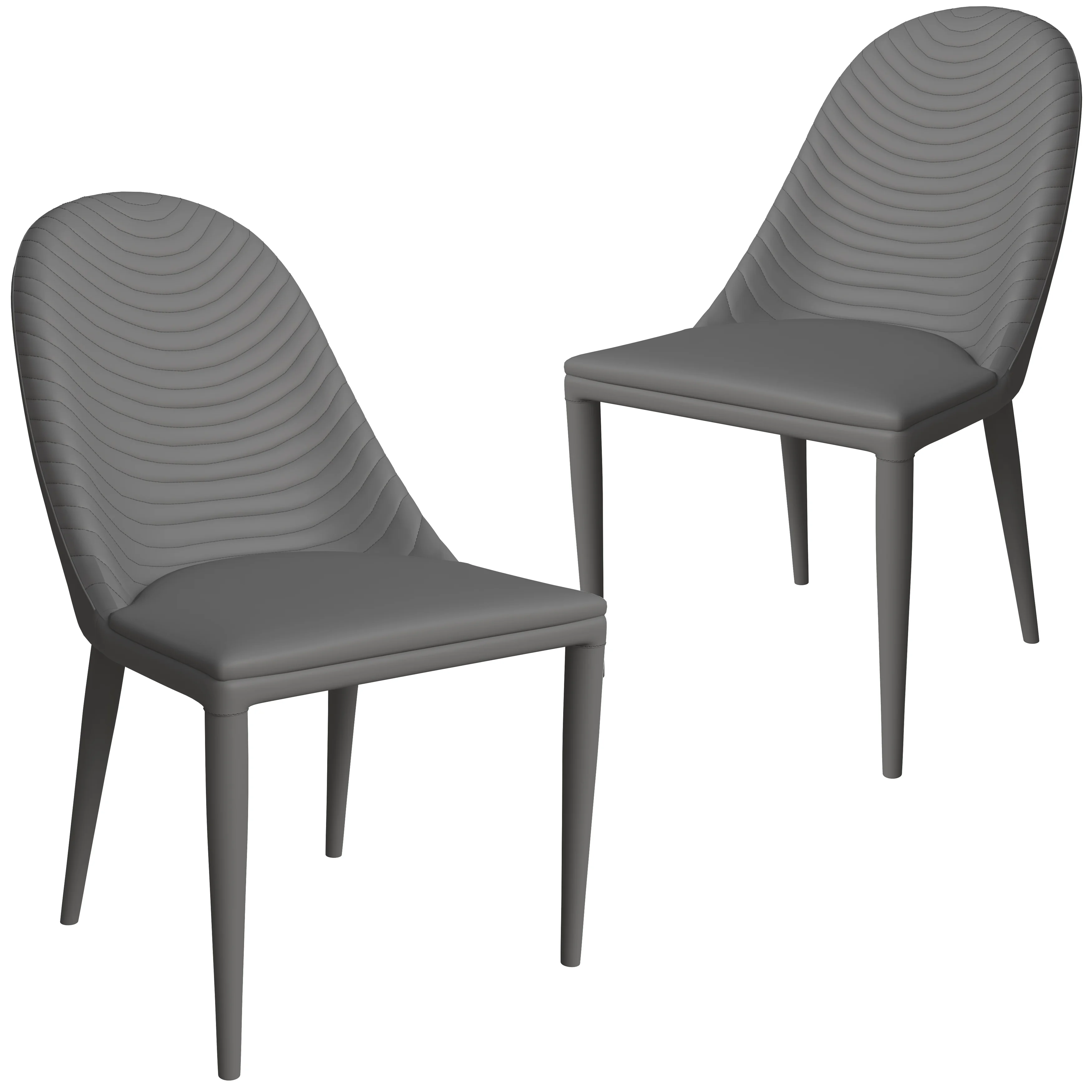 Seville Collection Modern Dining Chair in Grey - Set of 2