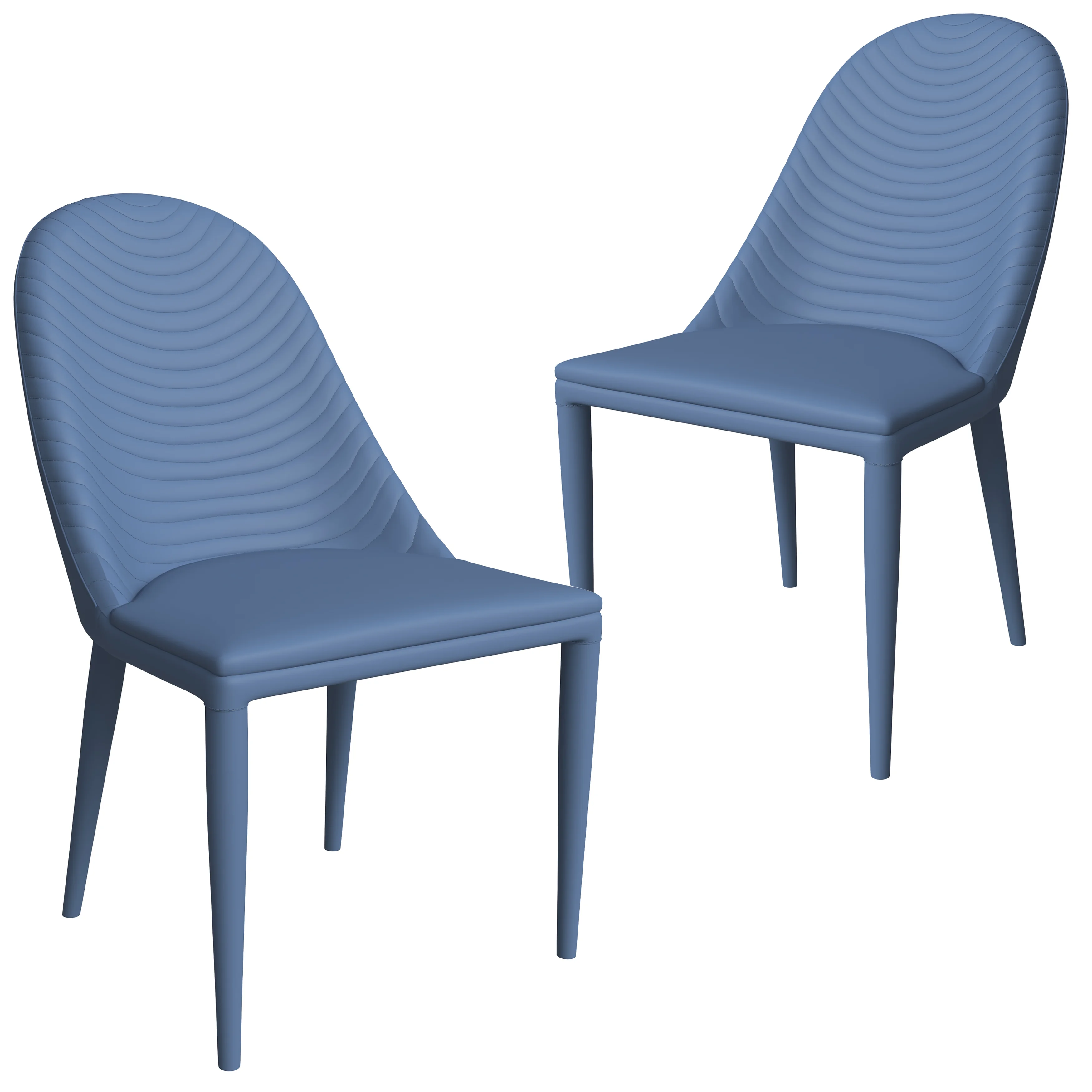Seville Collection Modern Dining Chair in Navy Blue - Set of 2