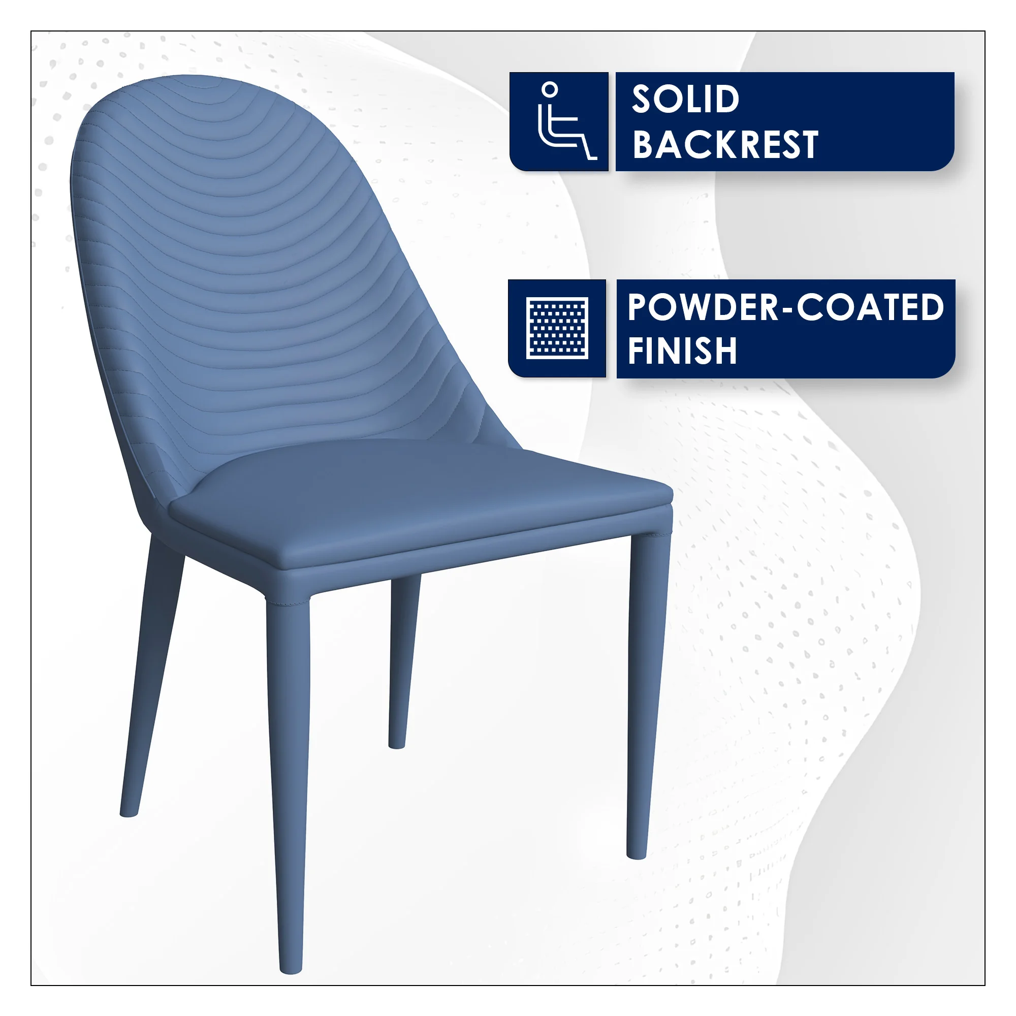 Seville Collection Modern Dining Chair in Navy Blue - Set of 2