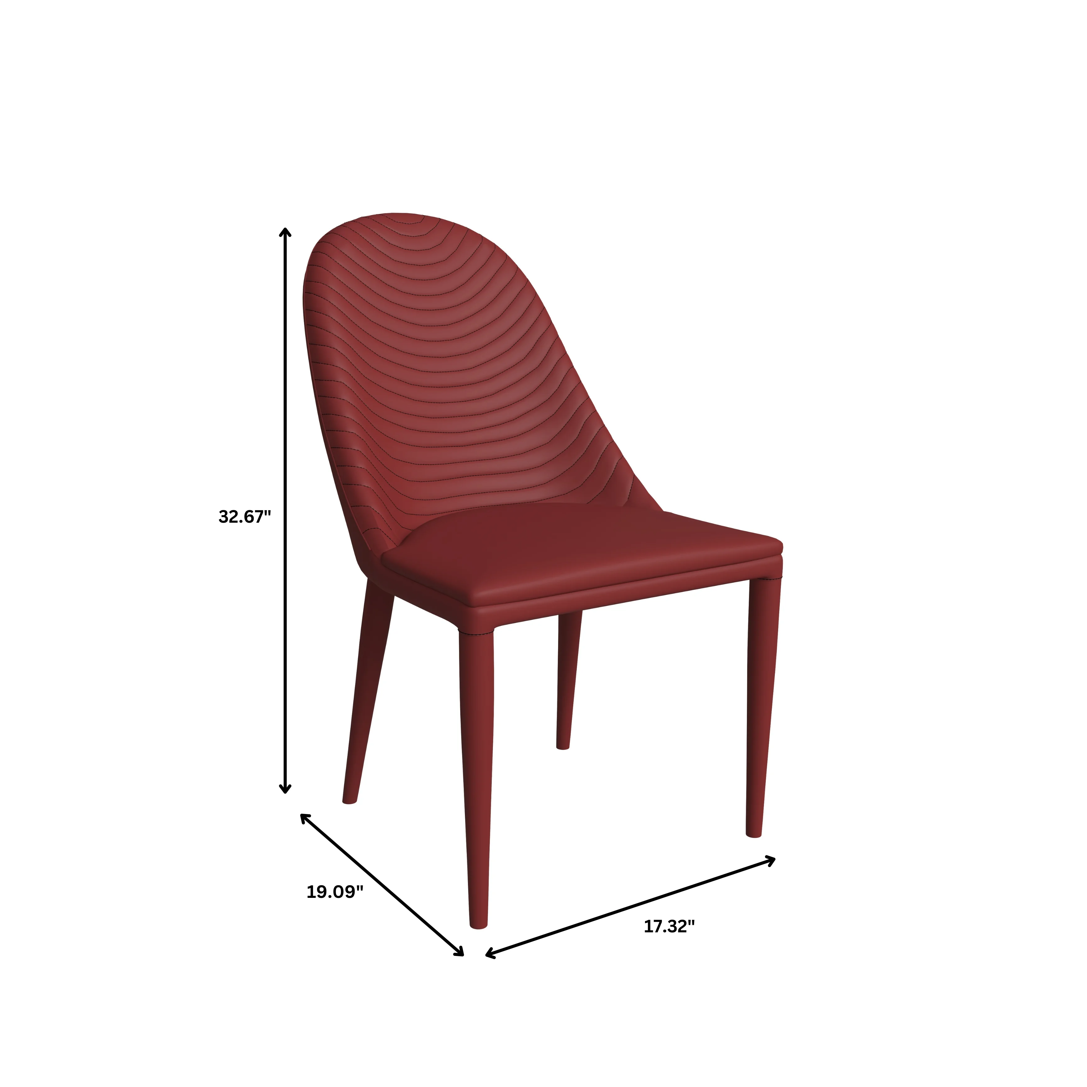 Seville Collection Modern Dining Chair in Red
