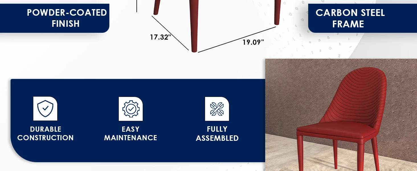 Seville Collection Modern Dining Chair in Red