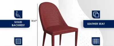 Seville Collection Modern Dining Chair in Red