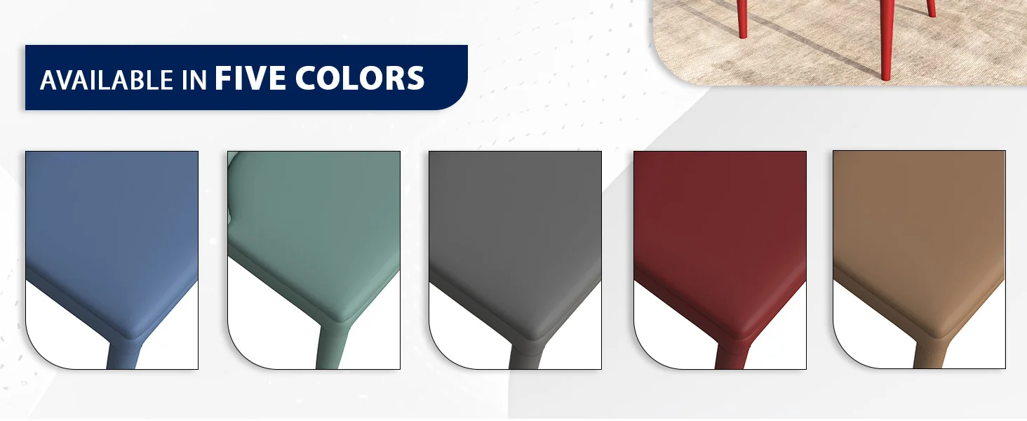 Seville Collection Modern Dining Chair in Red - Set of 2