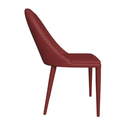 Seville Collection Modern Dining Chair in Red - Set of 2