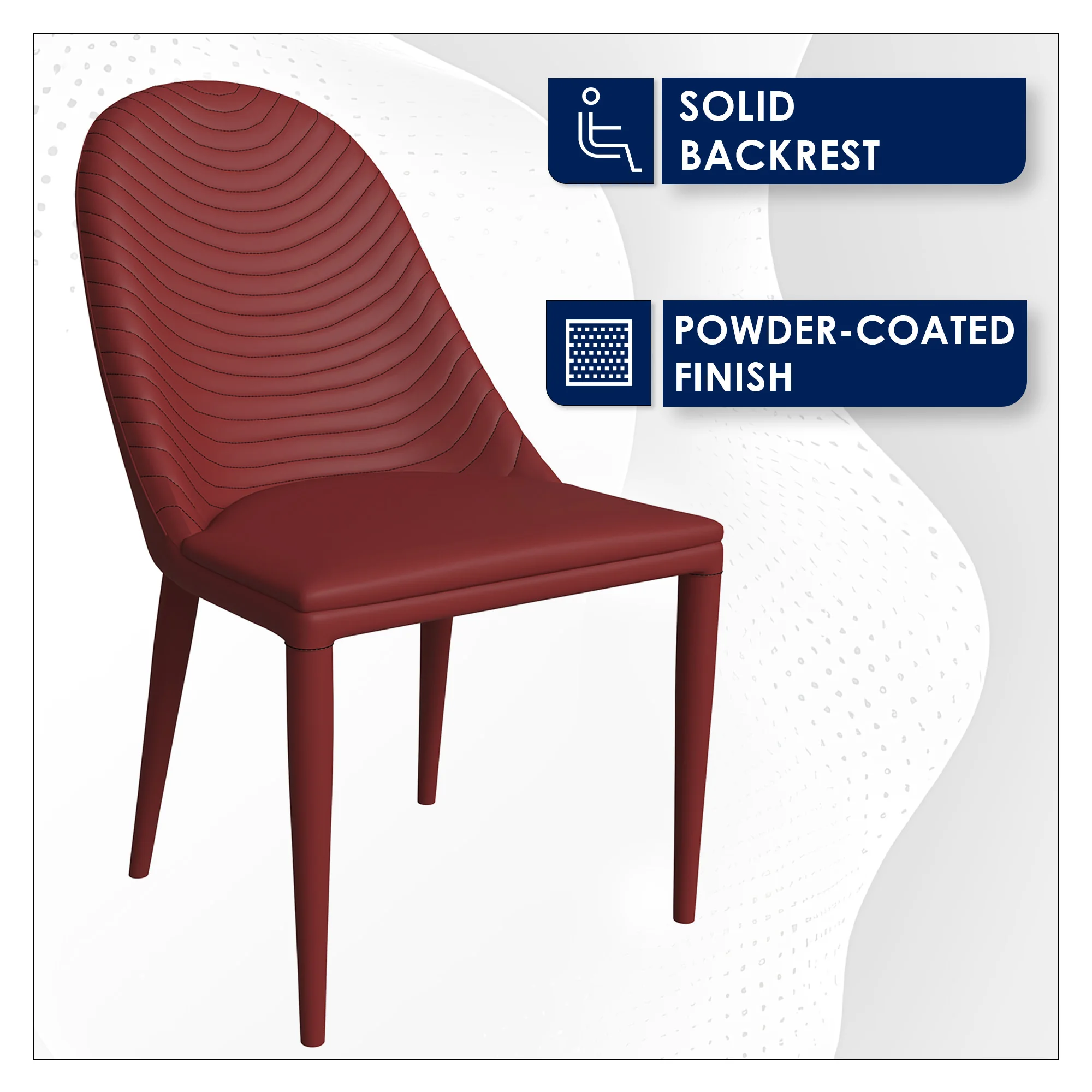 Seville Collection Modern Dining Chair in Red - Set of 4