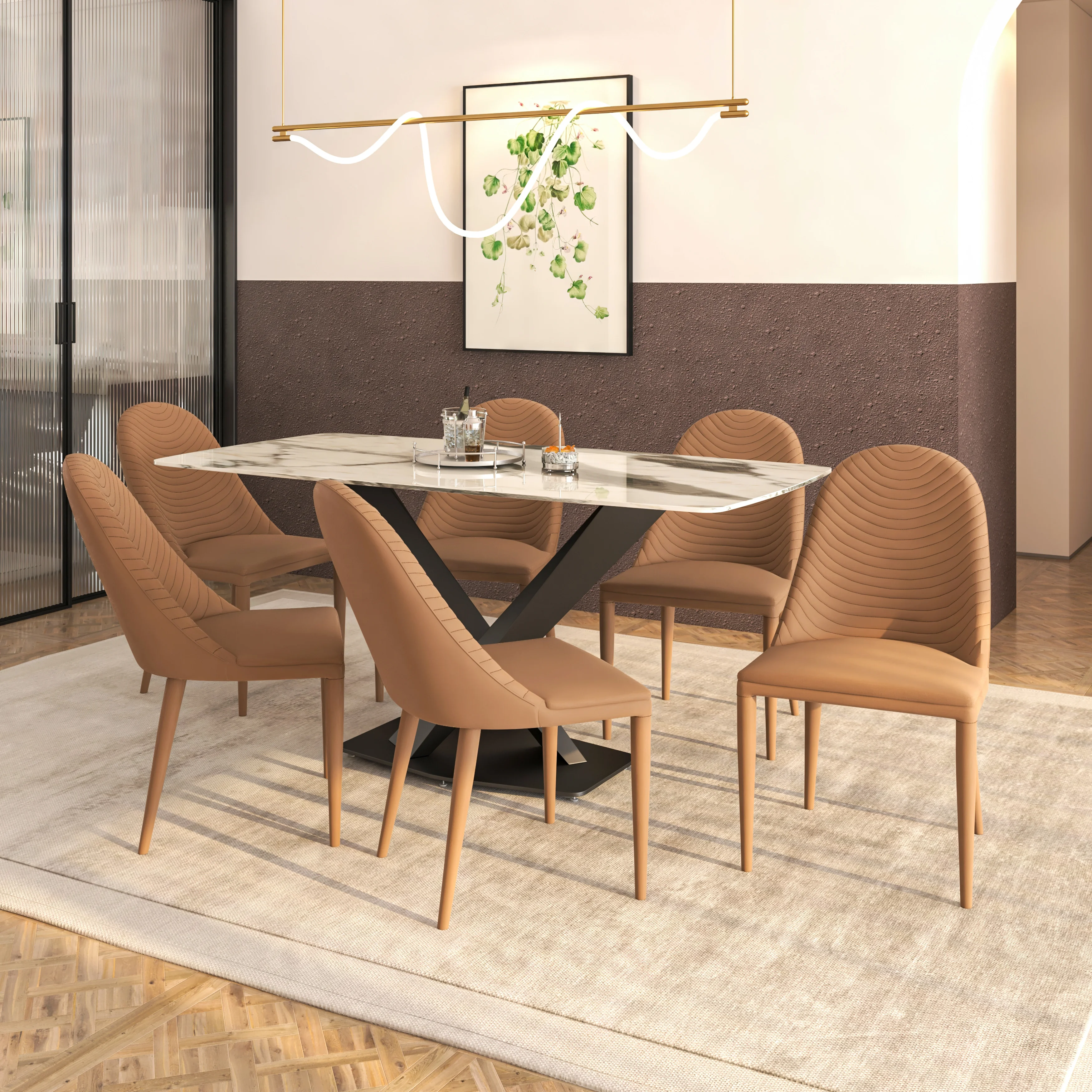 Seville Collection Modern Dining Chair in Toupe