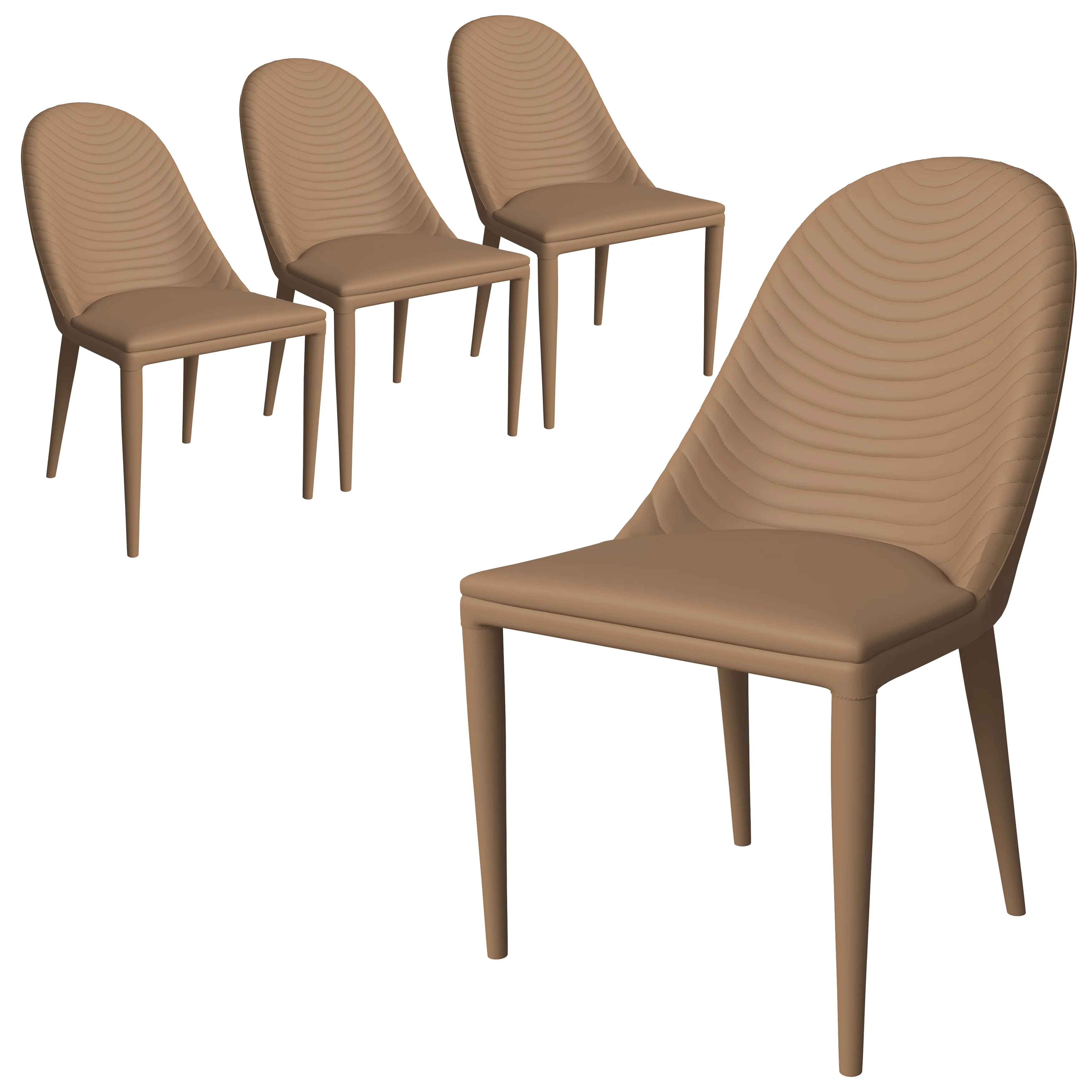 Seville Collection Modern Dining Chair in Toupe - Set of 4