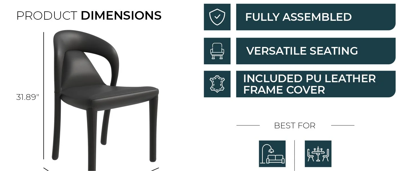 Solace Series Modern Dining Chair in Black