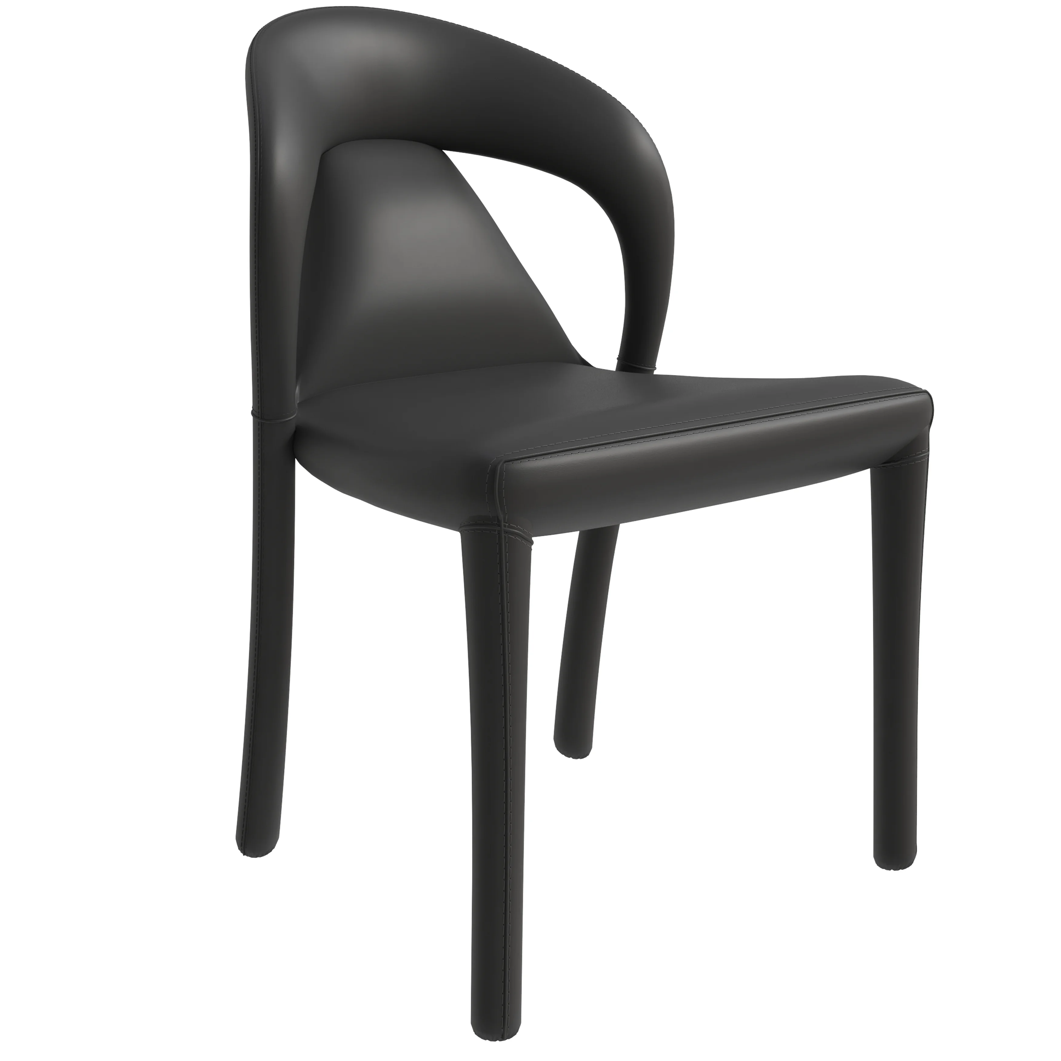 Solace Series Modern Dining Chair in Black Set of 2