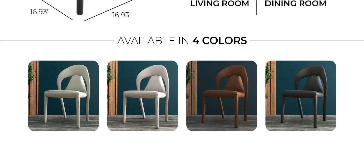 Solace Series Modern Dining Chair in Black Set of 2