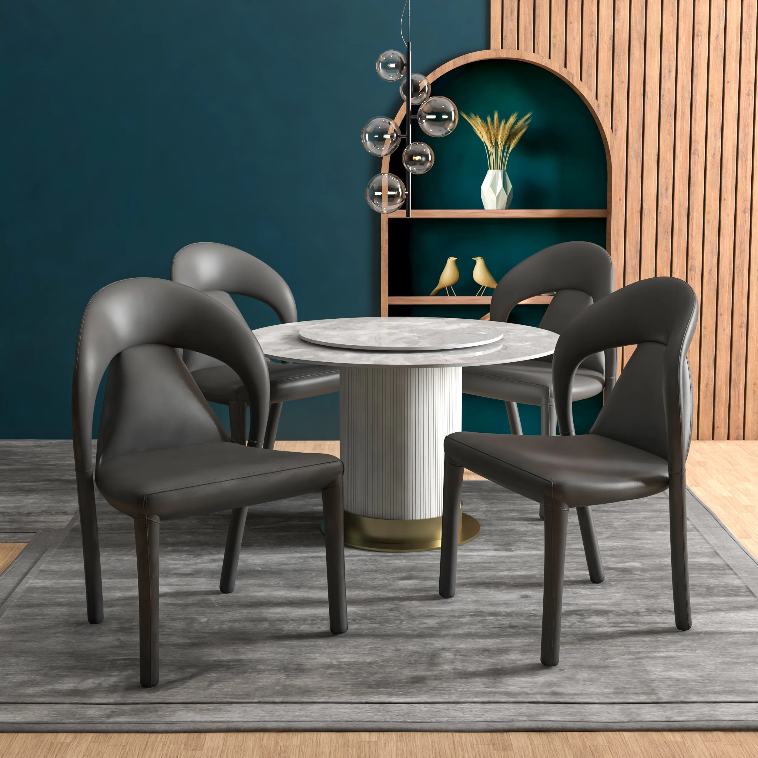 Solace Series Modern Dining Chair in Black Set of 4