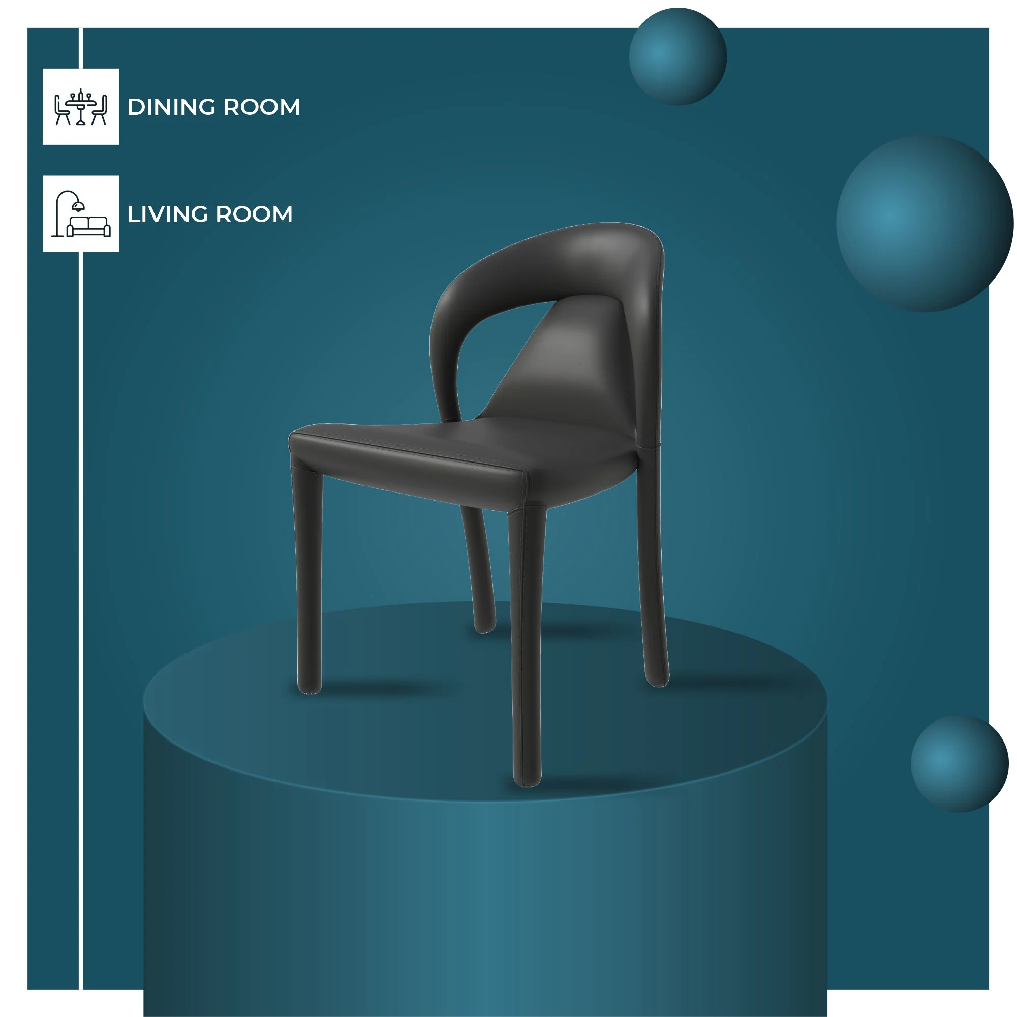 Solace Series Modern Dining Chair in Black Set of 4