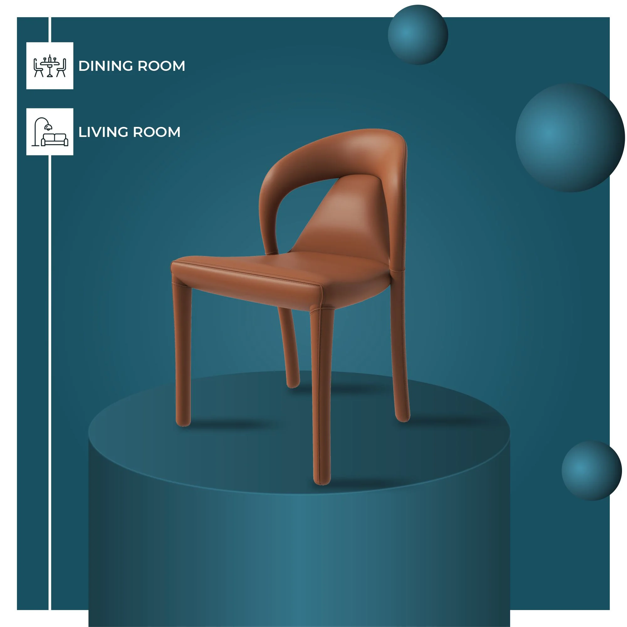 Solace Series Modern Dining Chair in Brown