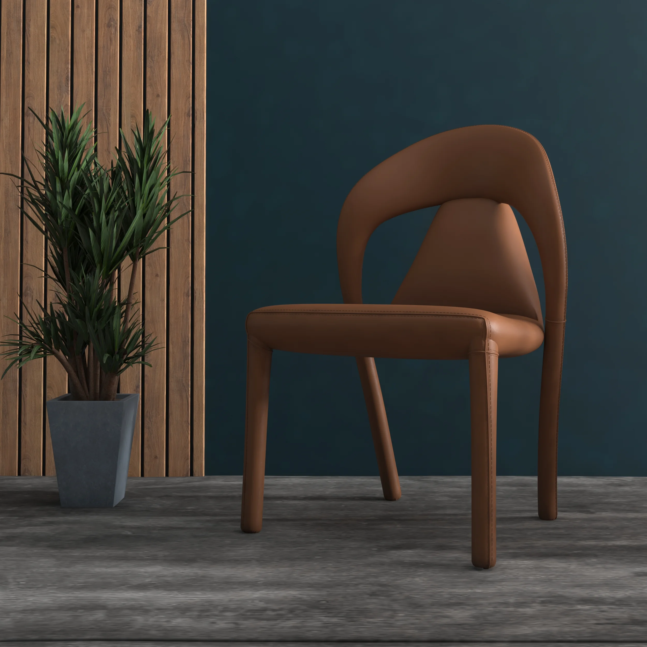 Solace Series Modern Dining Chair in Brown