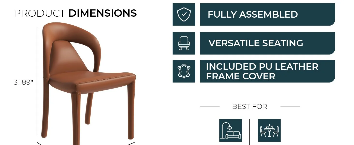 Solace Series Modern Dining Chair in Brown