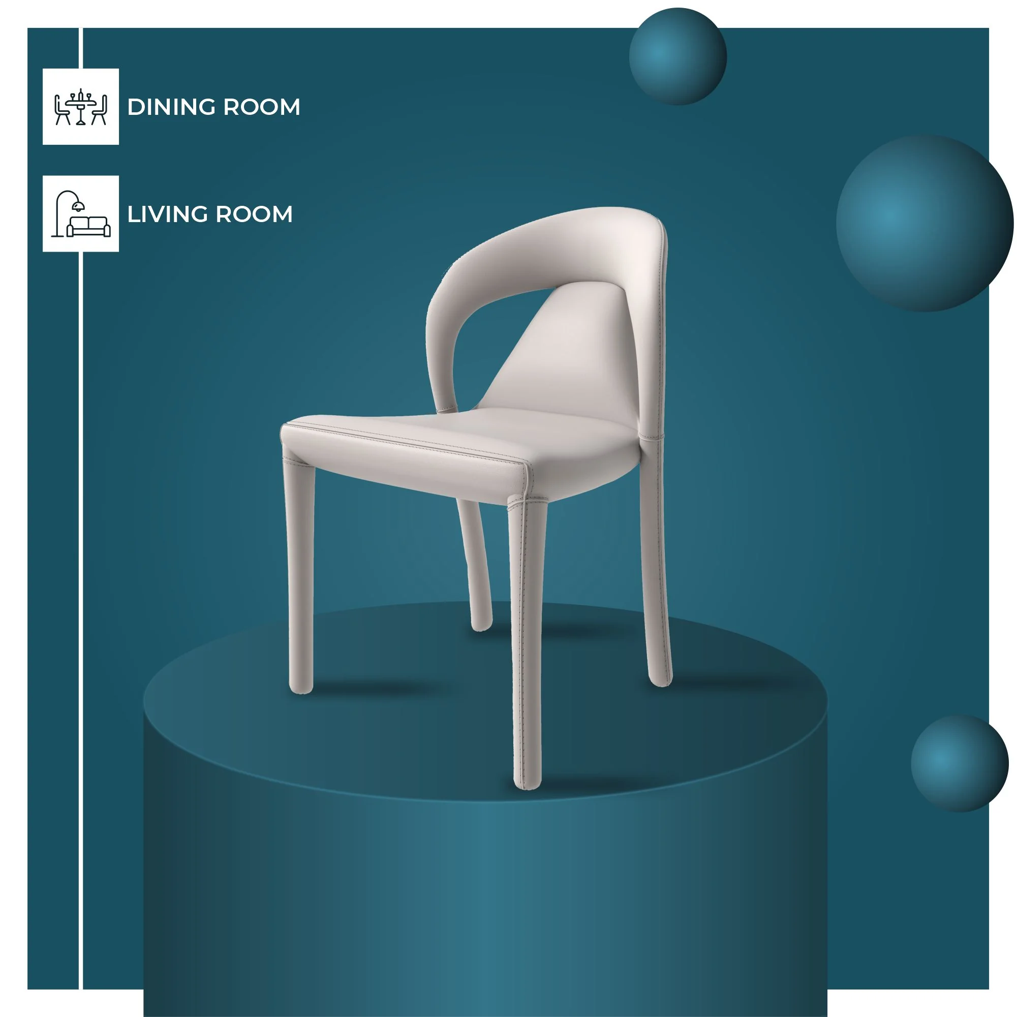 Solace Series Modern Dining Chair in Light Grey Set of 2