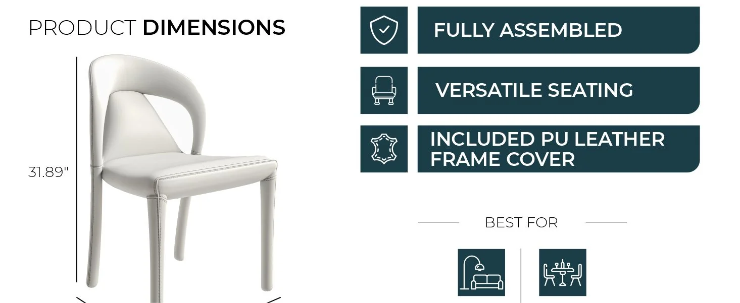 Solace Series Modern Dining Chair in White