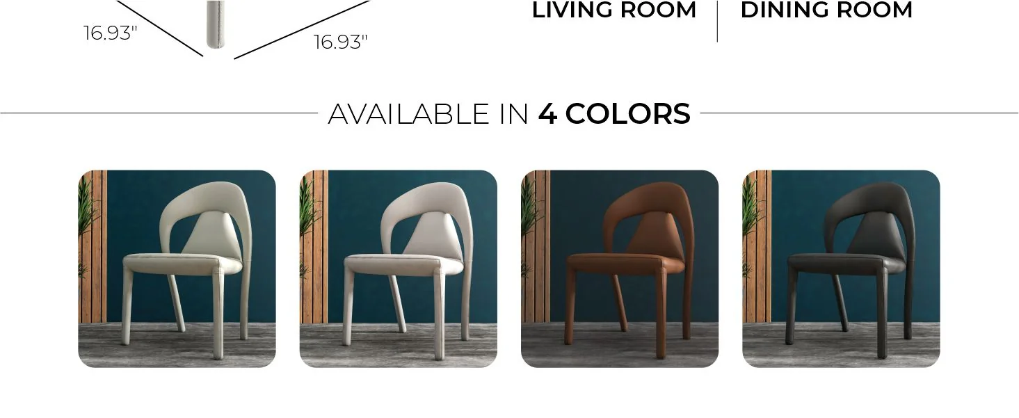 Solace Series Modern Dining Chair in White Set of 4