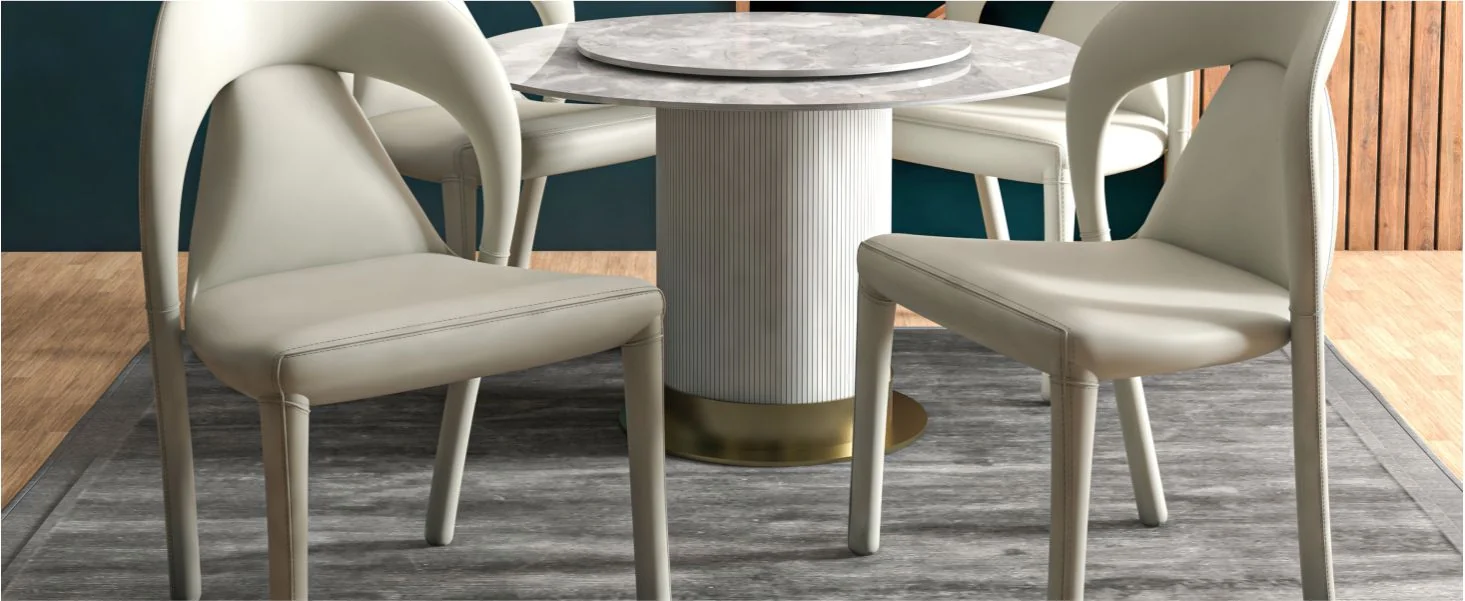 Solace Series Modern Dining Chair in White Set of 4