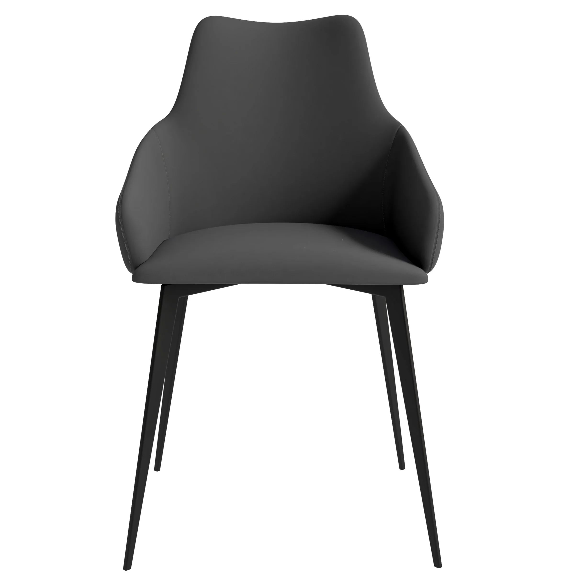 Sonnet Series Modern Dining Chair in Charcoal Fabric