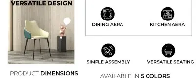 Sonnet Series Modern Dining Chair in Cream/Green