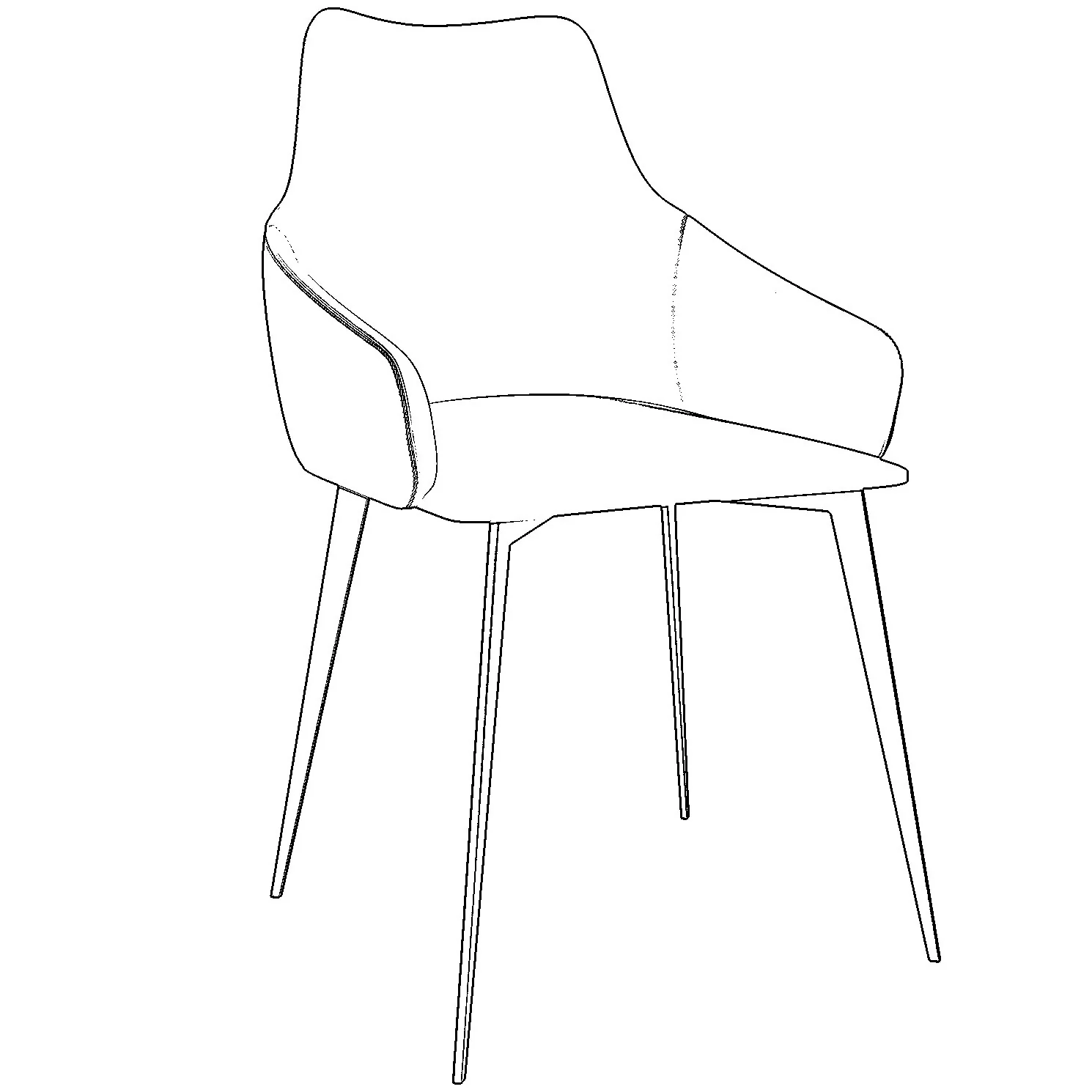 Sonnet Series Modern Dining Chair in Grey