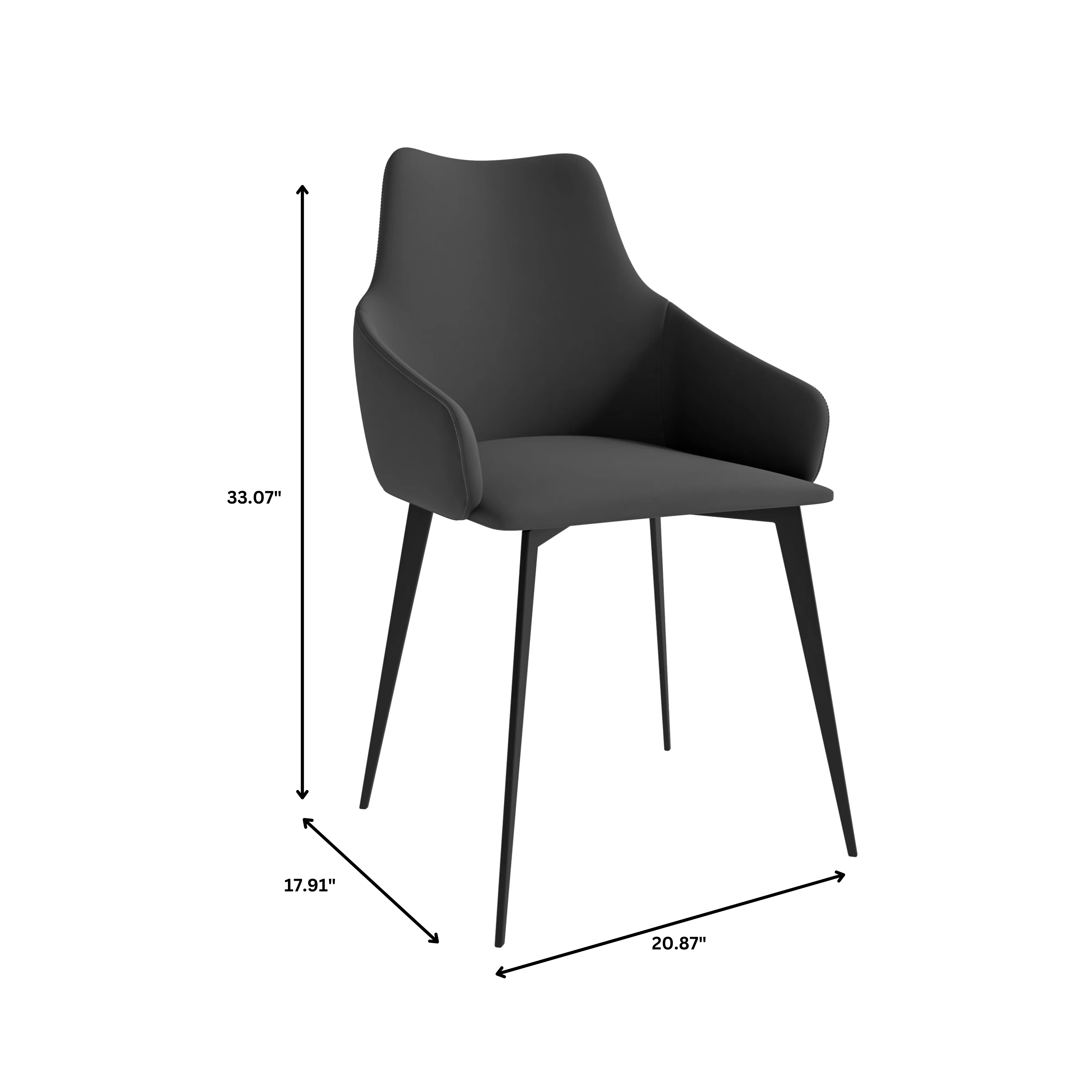 Sonnet Series Modern Dining Chair in Grey