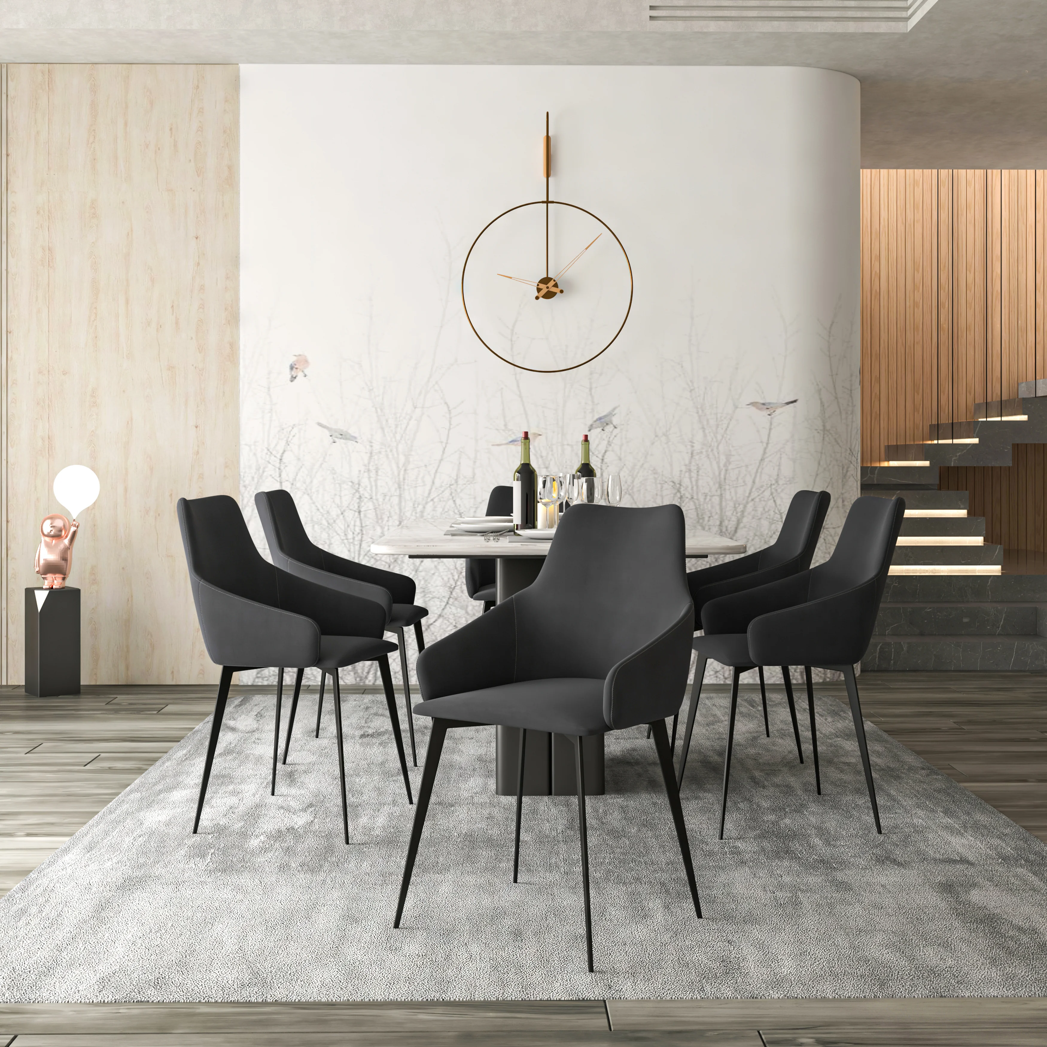 Sonnet Series Modern Dining Chair in Grey