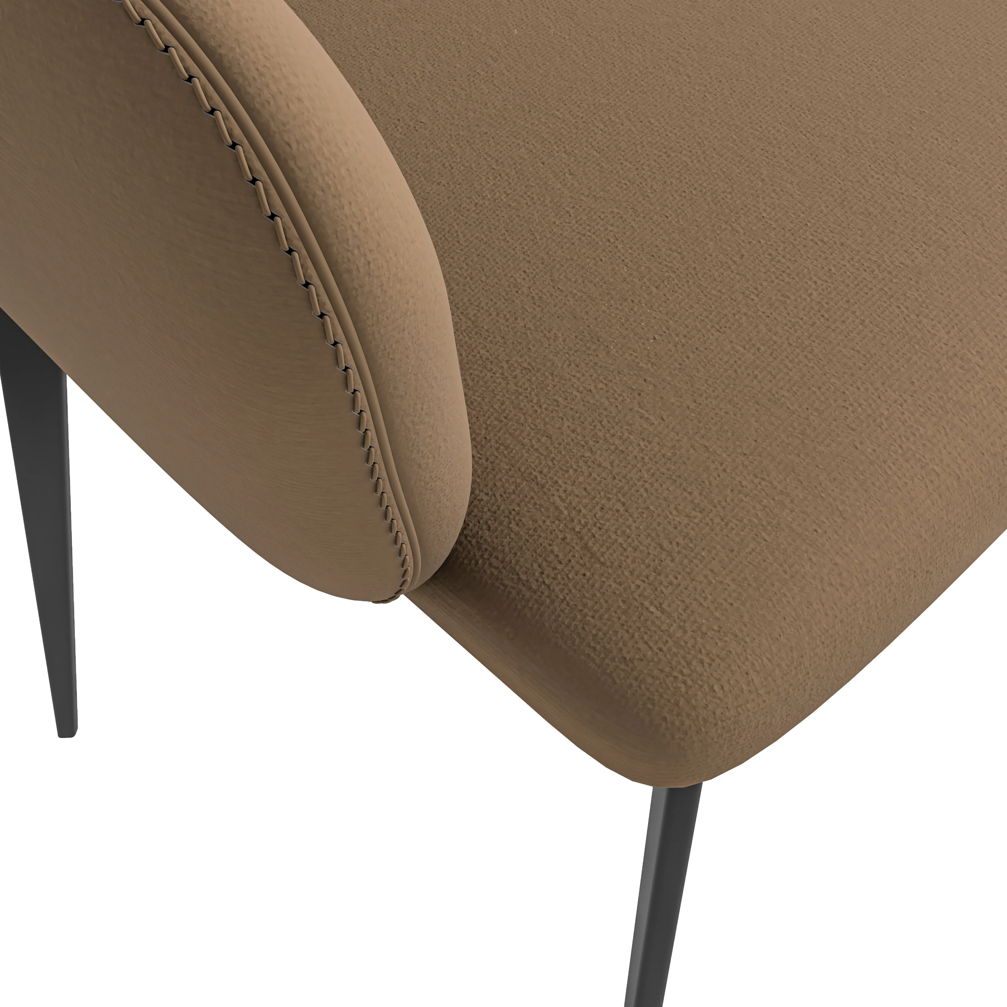 Sonnet Series Modern Dining Chair in Light Brown Fabric