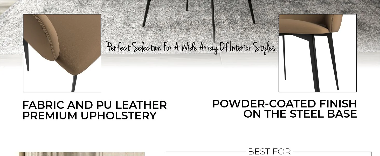 Sonnet Series Modern Dining Chair in Light Brown Fabric