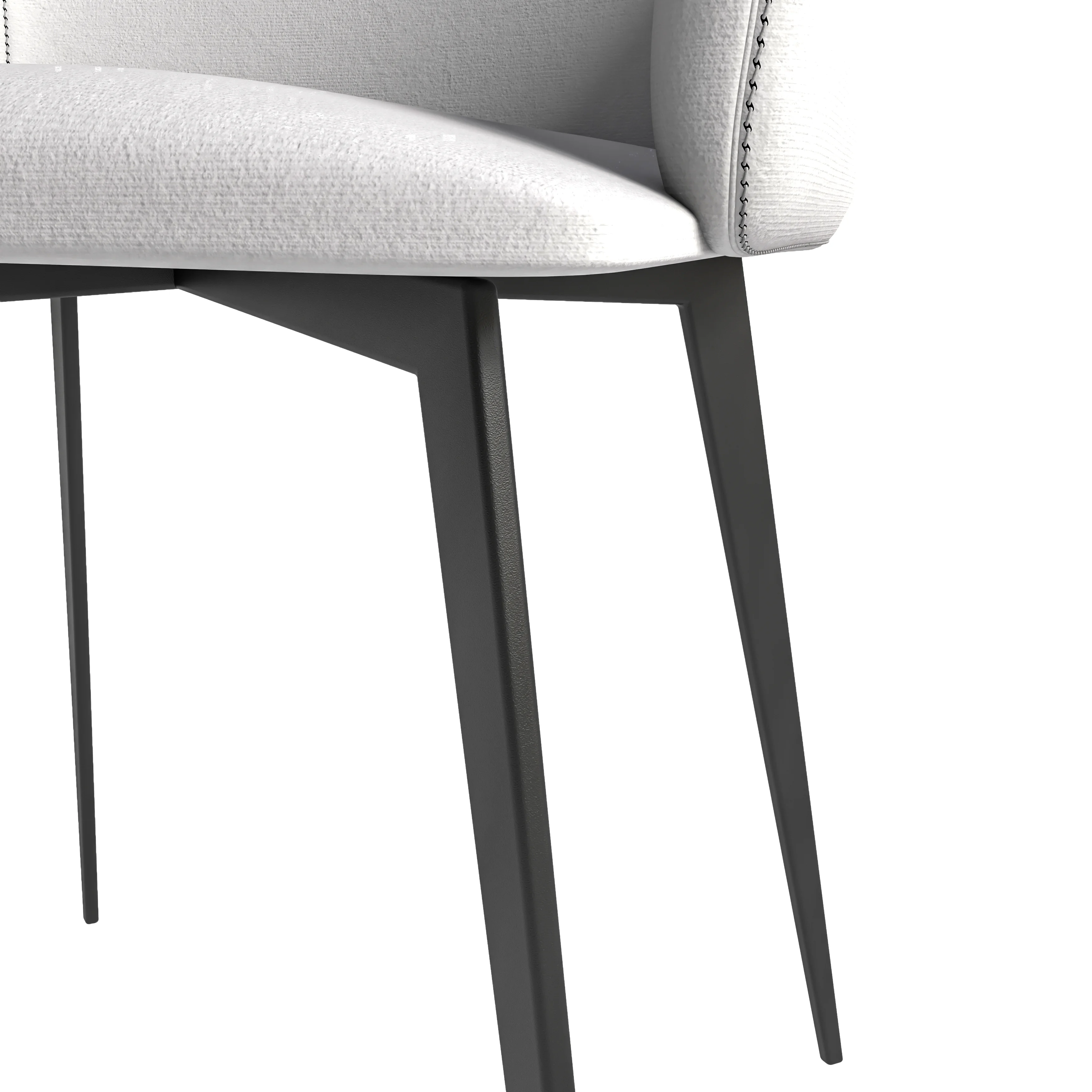 Sonnet Series Modern Dining Chair in Coconut White Fabric