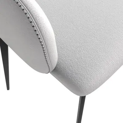 Sonnet Series Modern Dining Chair in Coconut White Fabric - Set of 2