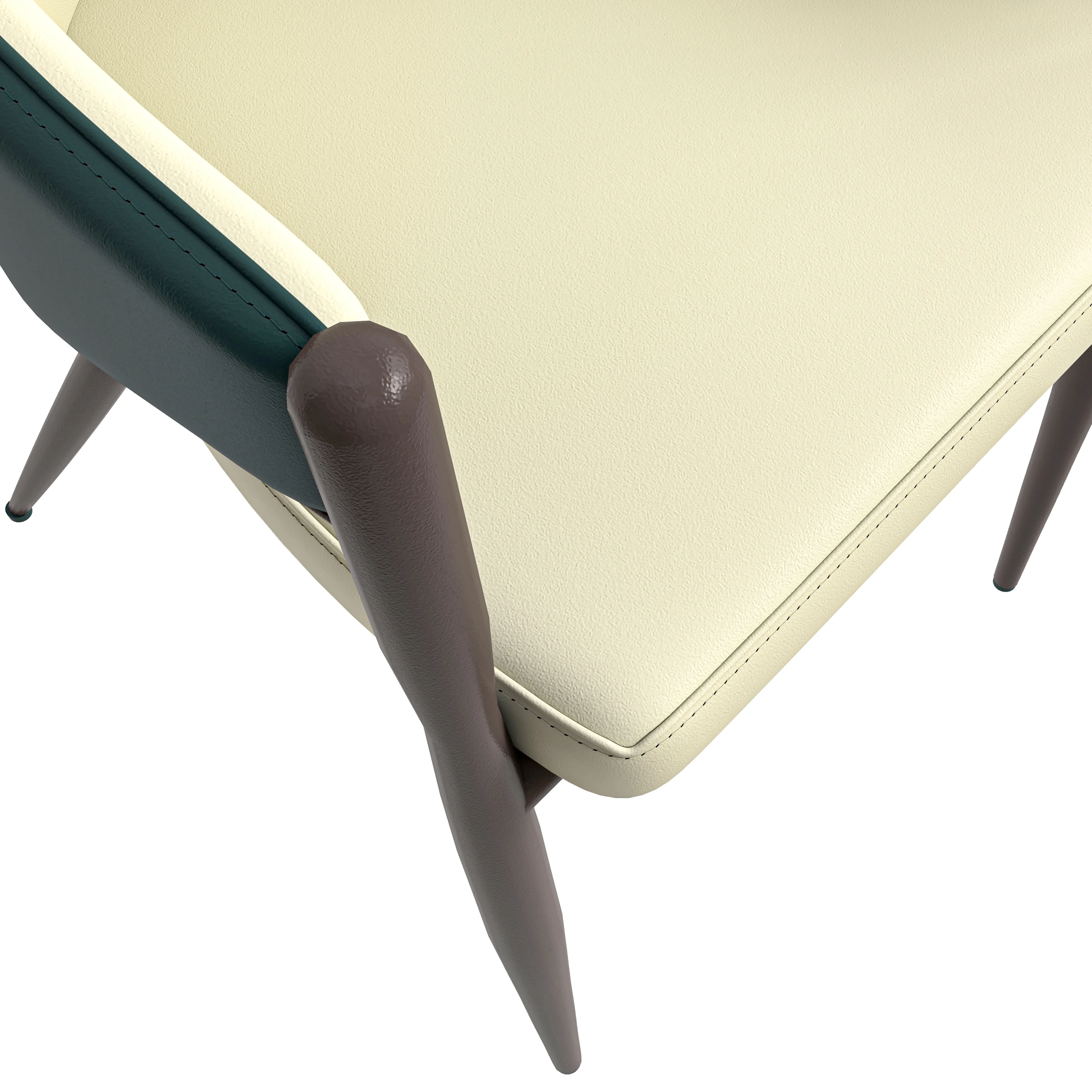 Sante Collection Modern Dining Chair Set of 4 in Cream/Green